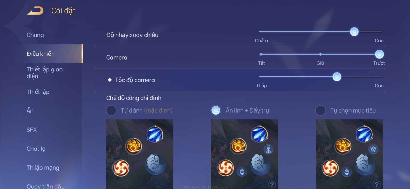 Cài đặt điều khiển Liên quân 3