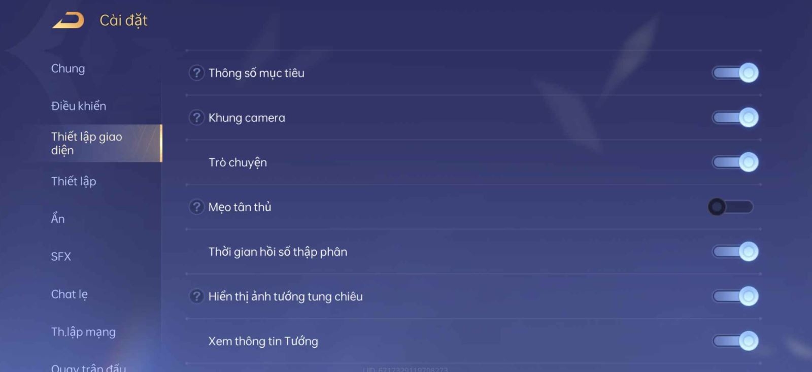 Cài đặt điều khiển Liên quân 7