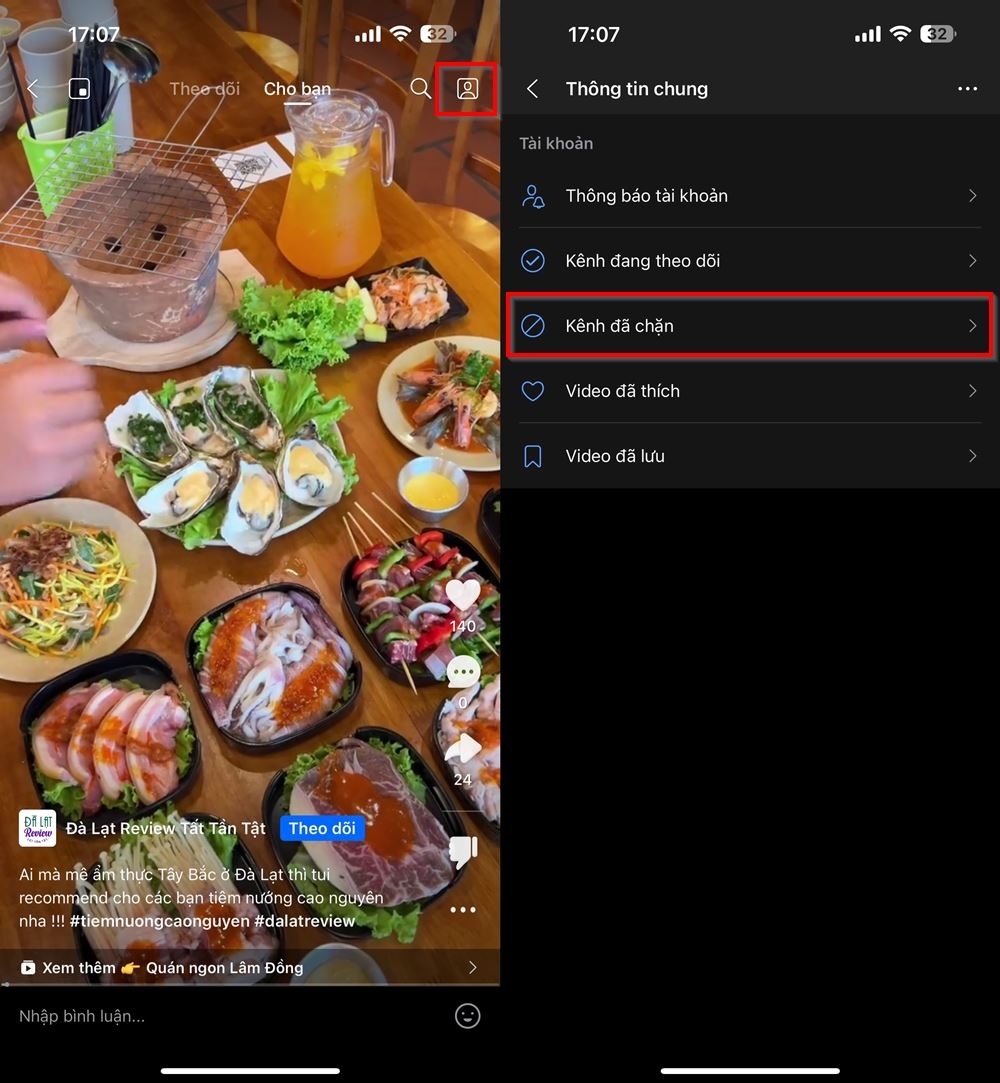 Cách xem danh sách chặn và bỏ chặn các kênh Zalo Video 2