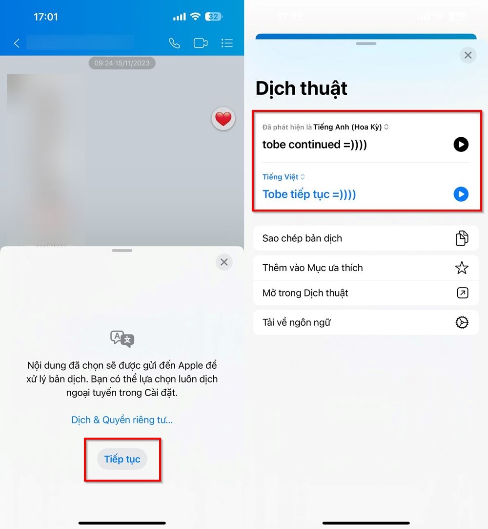 Cách dịch tin nhắn trên Zalo 3