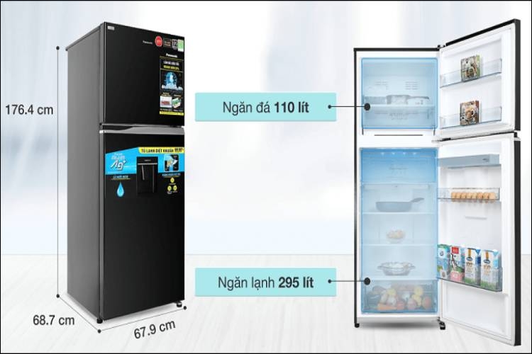 Dung tích 405 lít phù hợp cho gia đình từ 4 đến 5 người