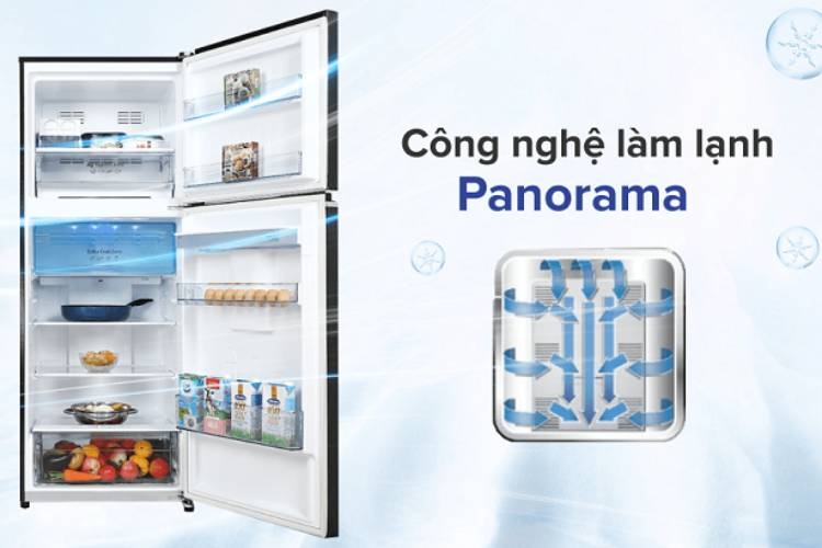 Nhờ công nghệ Panorama hơi lạnh được phân bố đều ở mọi vị trí trong tủ lạnh