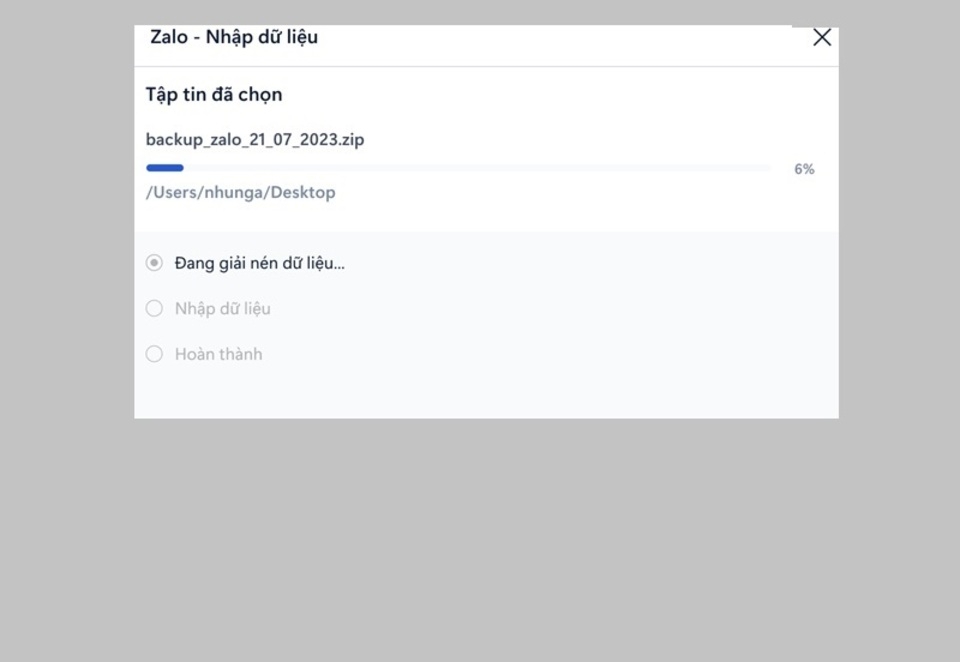 Hoàn tất quá trình nhập dữ liệu