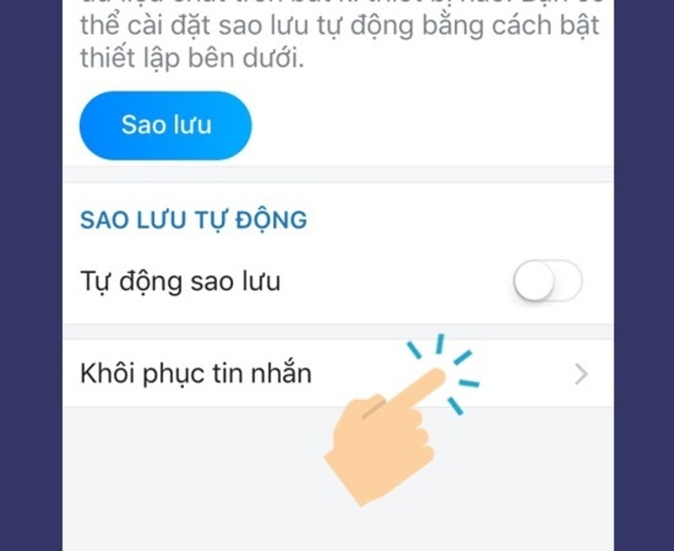 Khôi phục tin nhắn Zalo