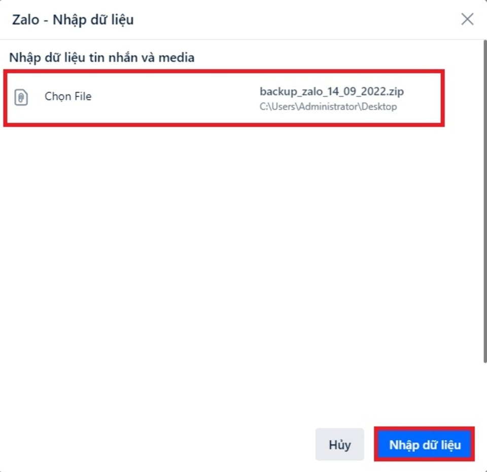Tiếp tục nhấn chọn “Nhập dữ liệu”