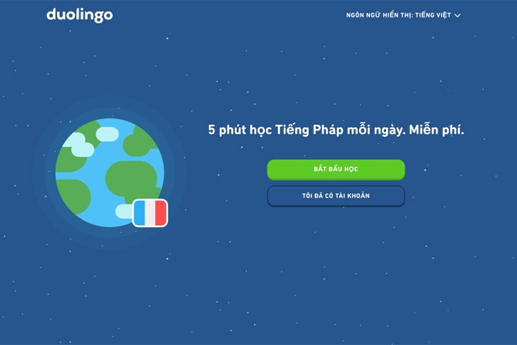 Học tiếng Pháp cùng Duolingo