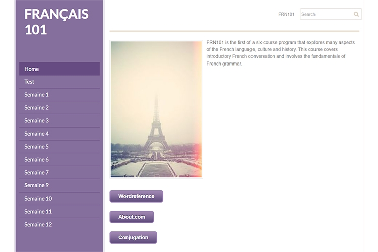 Website học từ vựng Francais101