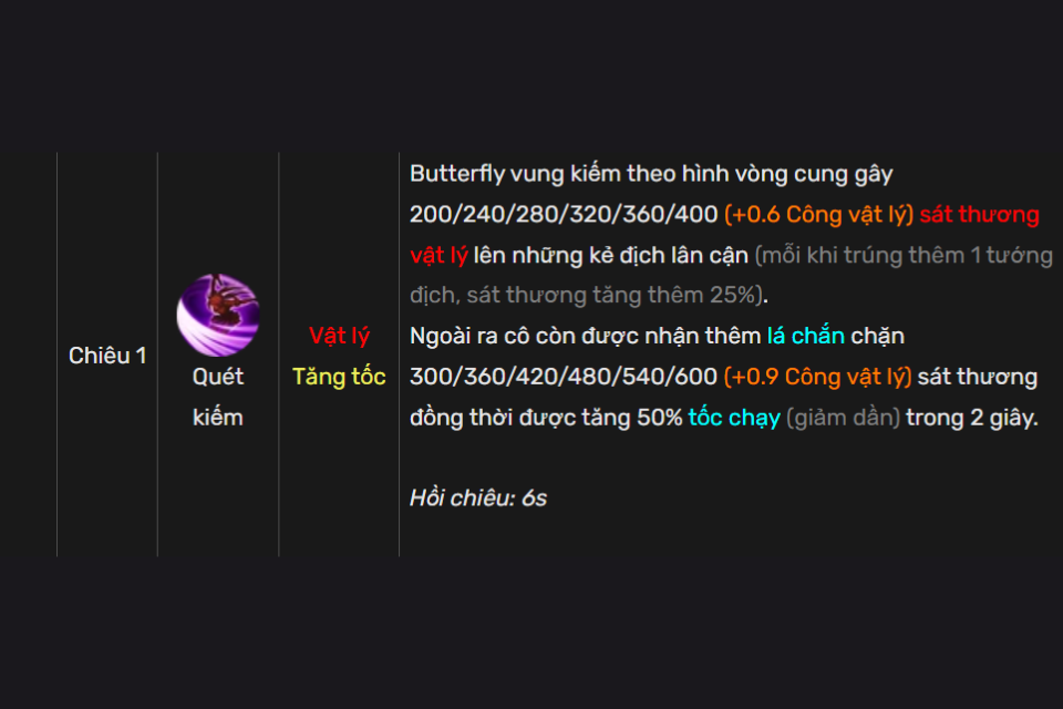 Chiêu 1 - Quét Kiếm