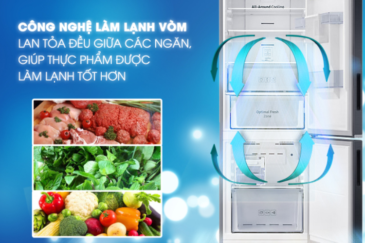Thiết kế tủ lạnh Samsung Inverter 307 lít RB30N4180B1/SV