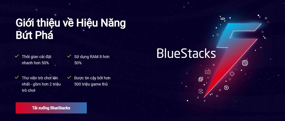 Nhấn chọn “Tải xuống Bluestacks”