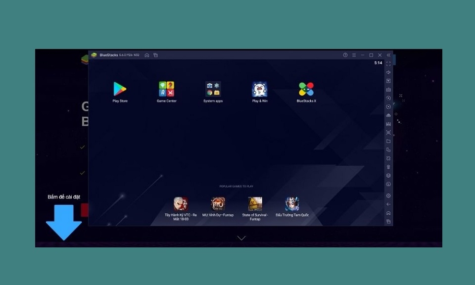 Cài đặt phần mềm BlueStacks thành công