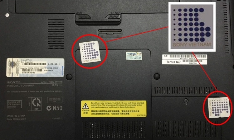 Tem chính hãng tivi Sony Việt Nam