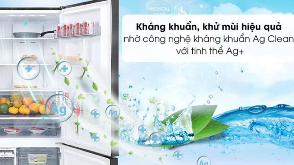 Khử mùi tủ lạnh hiệu quả với công nghệ Ag Clean với tinh thể bạc Ag+
