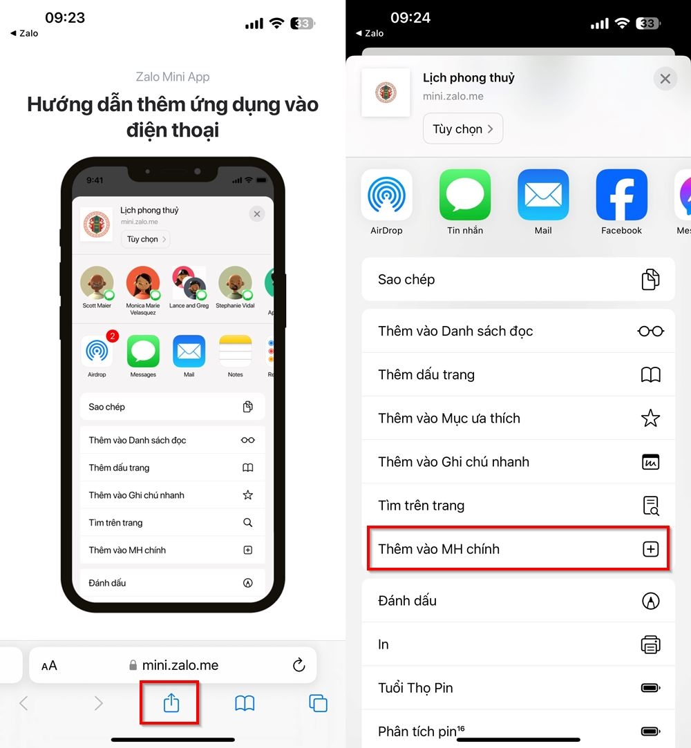 Cách xem lịch phong thuỷ trên Zalo 4