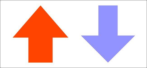 Mũi tên Upvote màu cam và Downvote màu xanh nhạt của Reddit.