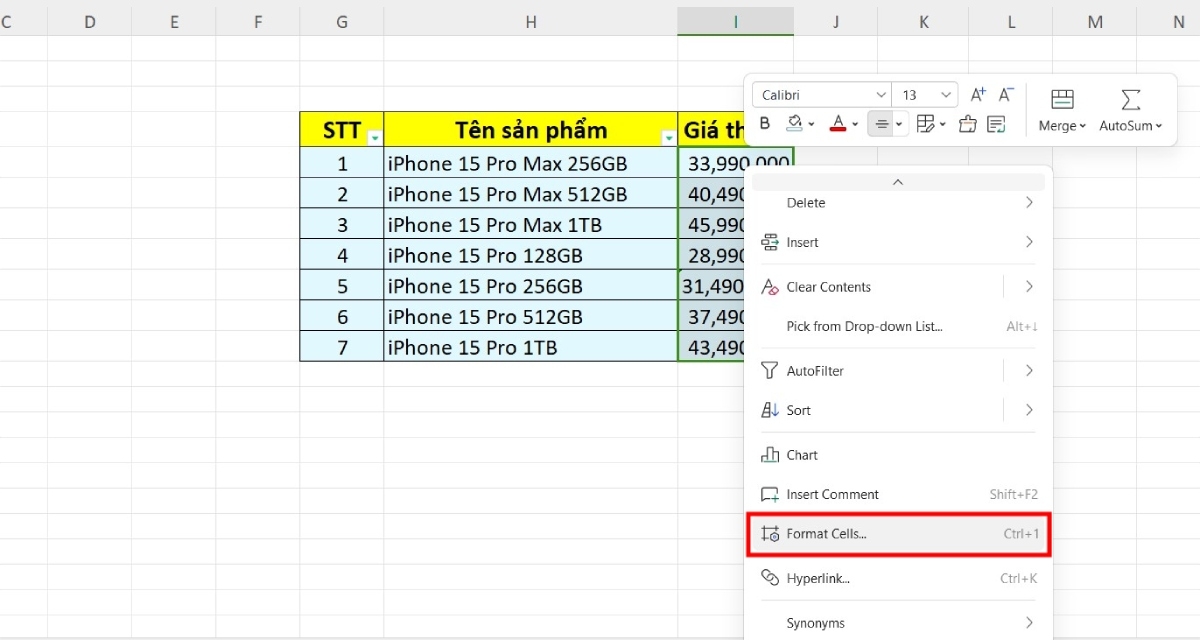 Sửa định dạng số trong Excel hình 5