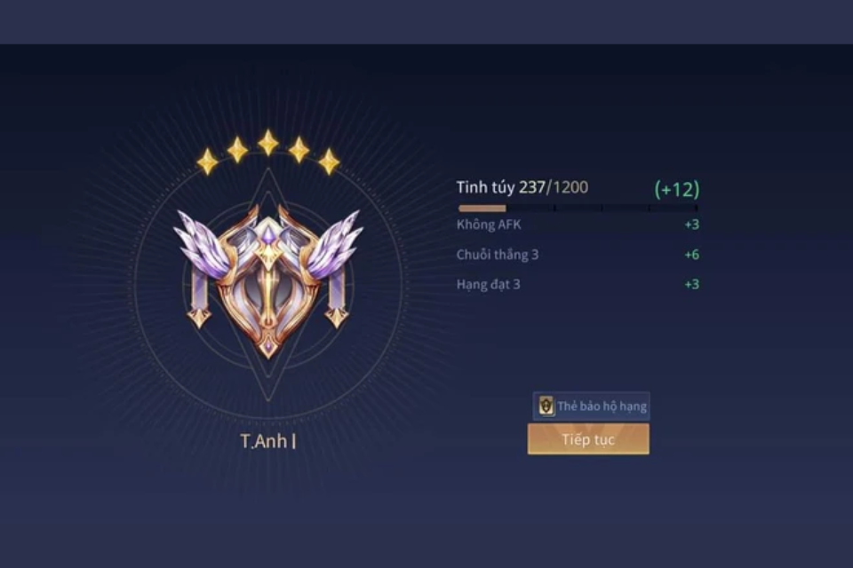 Quy tắc tăng và giảm sao trong đấu xếp hạng mùa giải Liên Quân