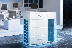 Tính năng tiết kiệm không gian Combinable Side-discharge giúp nâng cấp hiệu suất làm lạnh, tiết kiệm điện năng và không gian hiệu quả