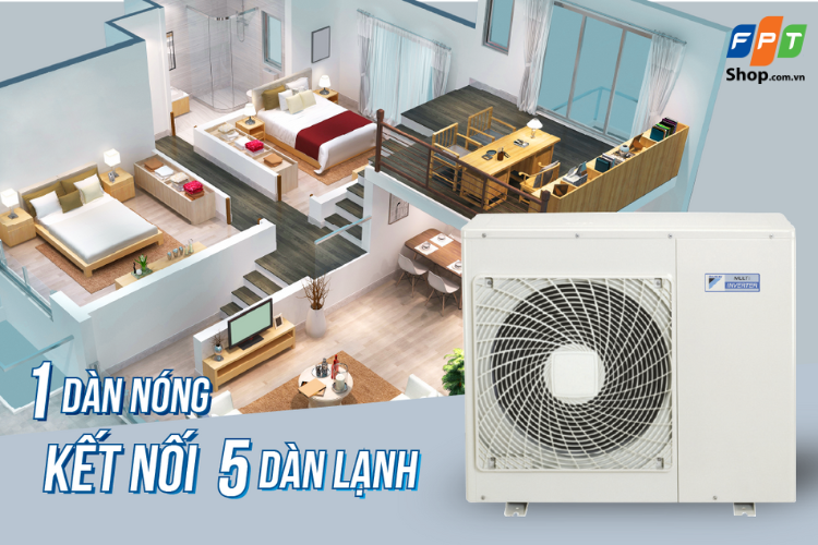 1 dàn nóng của máy lạnh Multi có thể kết nối từ 2-5 dàn lạnh