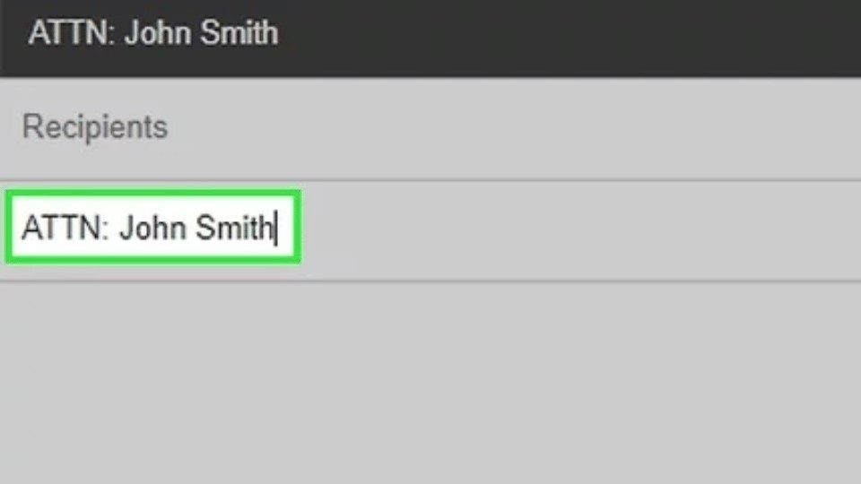 Cách để điền mục Attn trong email của bạn
