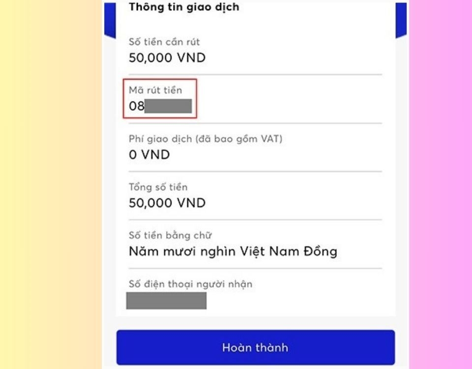 Thực hiện giao dịch thành công