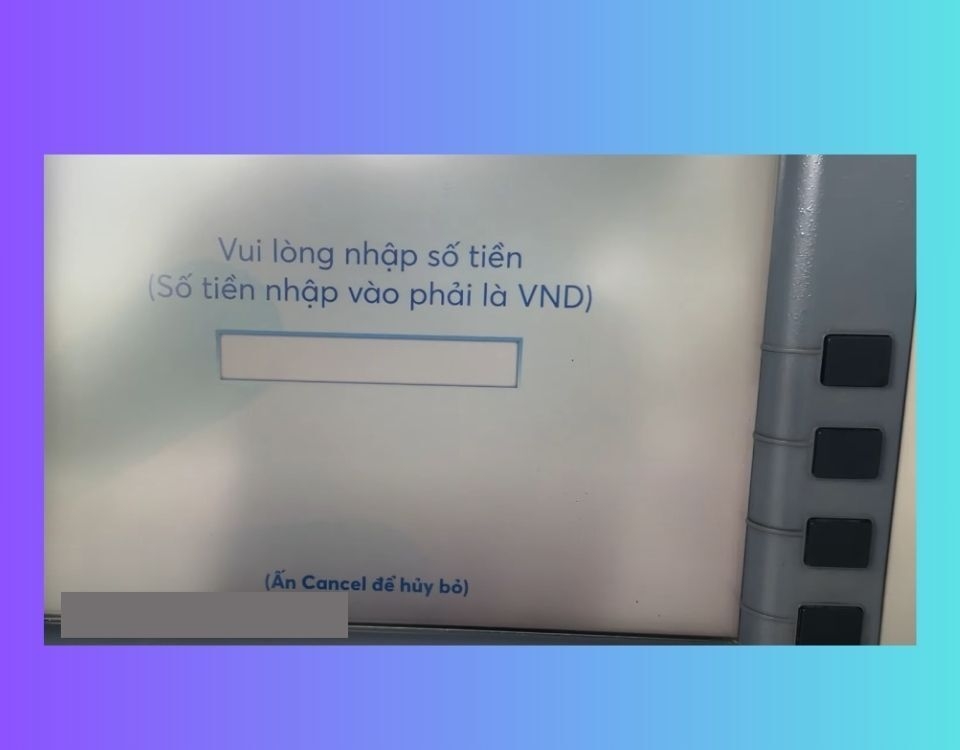 Nhập số tiền muốn rút