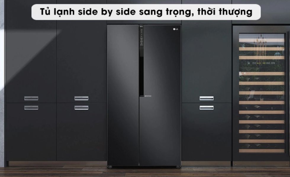 thiết kế tủ lạnh LG side by side GR-B247WB