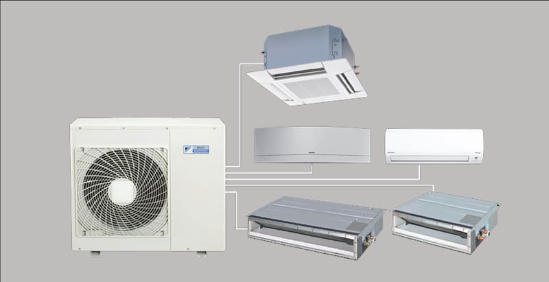 Kết hợp cả 3 loại máy lạnh treo tường, máy lạnh âm trần nối ống gió và máy lạnh âm trần