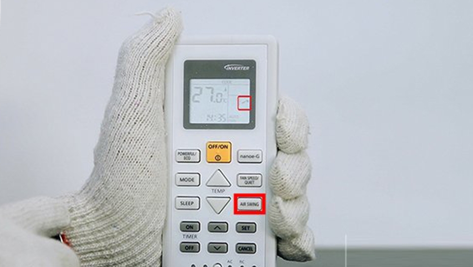 Chế độ Air Swing trên điều khiển máy lạnh