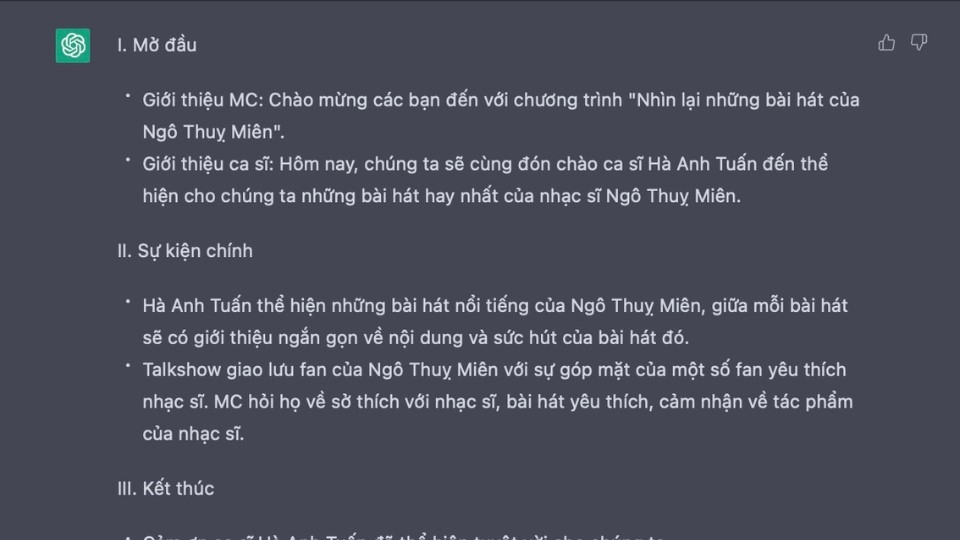 Q&A: Trả lời các câu hỏi dựa trên kiến thức sẵn có trên Chat GPT.