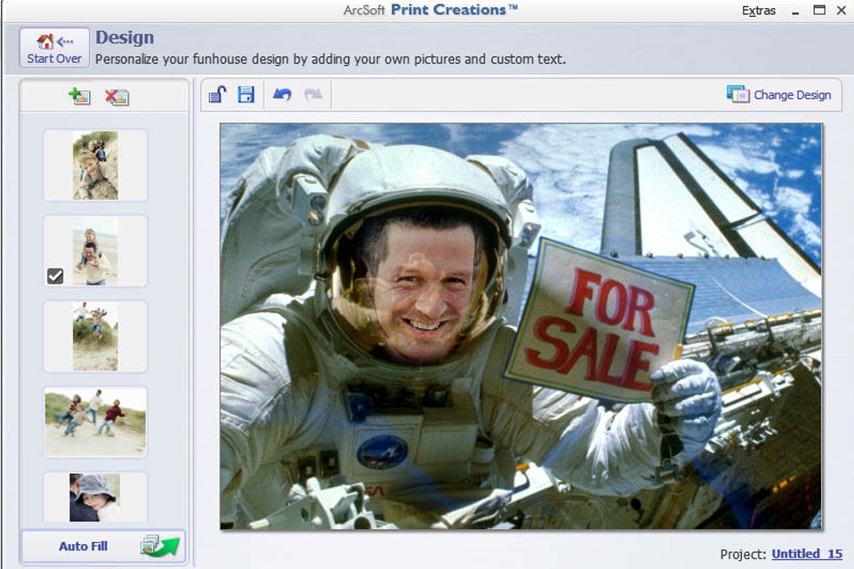 Phần mềm thiết kế bảng hiệu Arcsoft Print Creations.
