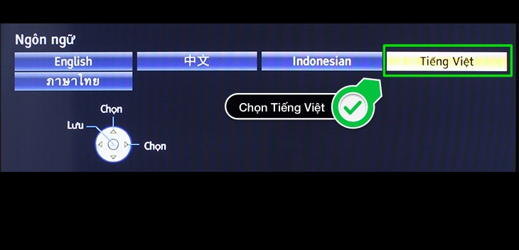 Chọn ngôn ngữ của Tivi