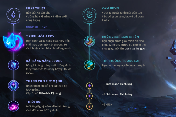 Bảng bổ trợ thêm sát thương cho Zoe
