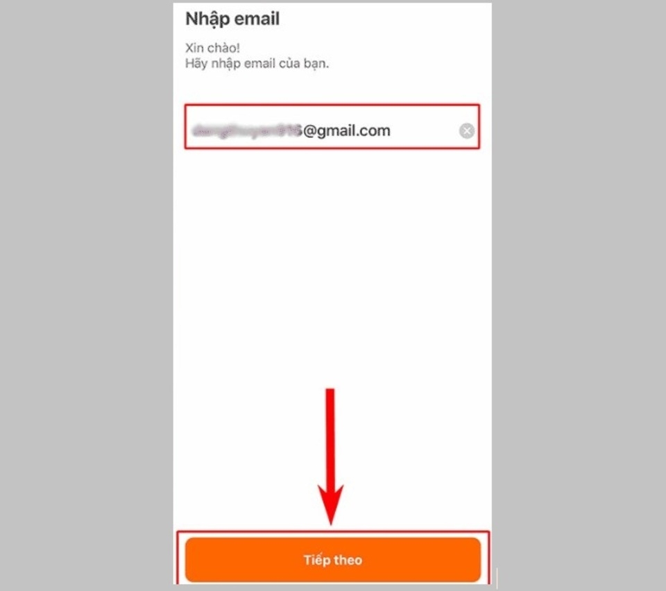 Nhập địa chỉ email