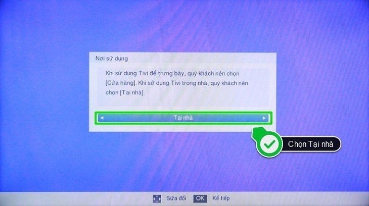 Chọn nơi sử dụng cho tivi là tại nhà