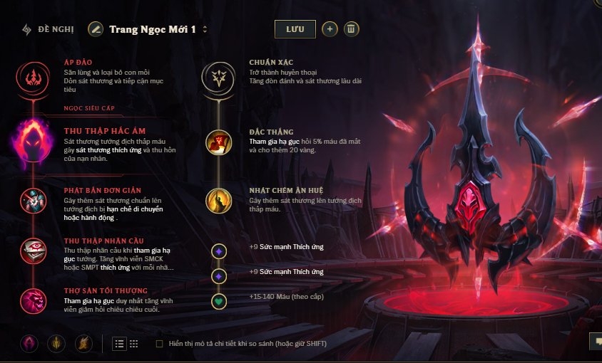 Bảng bổ trợ chuẩn cho Senna aram