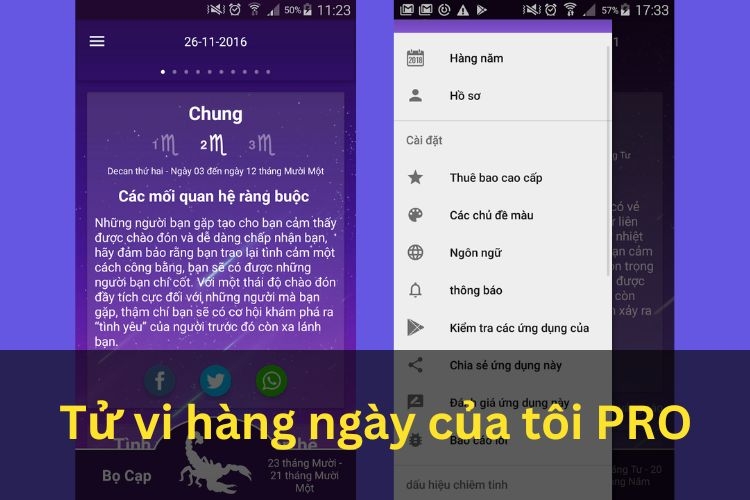 tử vi hàng ngày của tôi pro