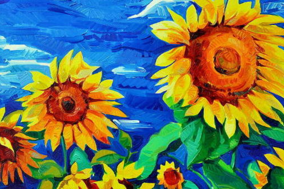 Tranh vẽ hoa hướng dương 2