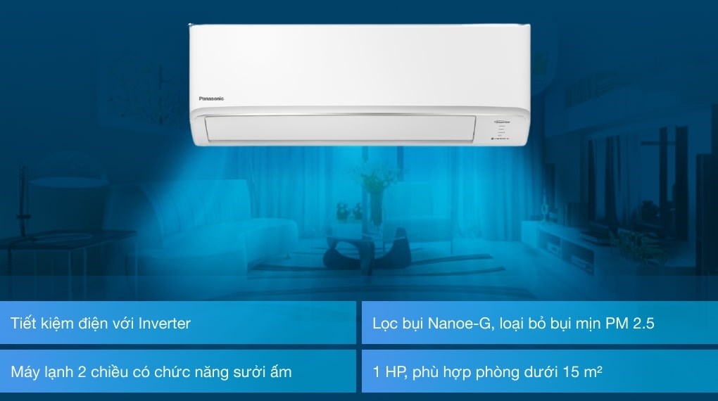 Máy lạnh 2 chiều Panasonic Inverter 1 HP CU/CS-YZ9WKH-8 hình 4