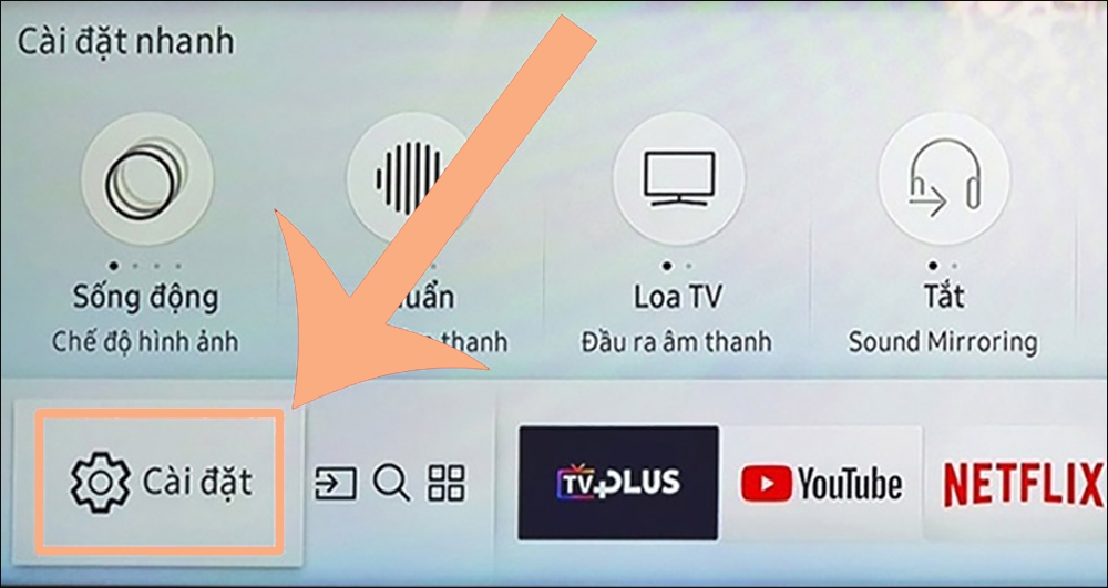 chọn đến mục Cài đặt