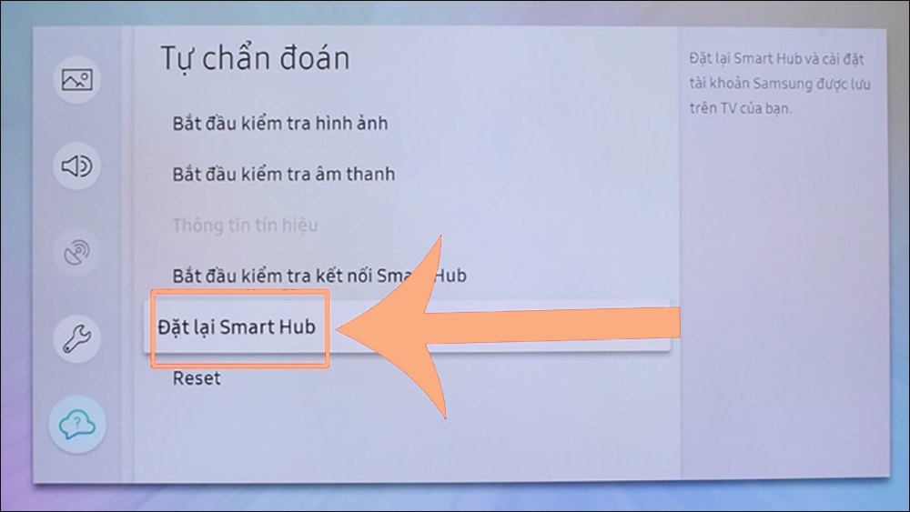 chọn vào mục Đặt lại Smart Hub