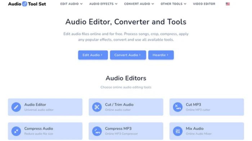 Trang web chỉnh sửa âm thanh&nbsp;audiotoolset.com