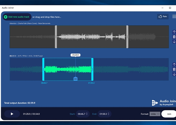 Trang web chỉnh sửa âm thanh audio-joiner.com