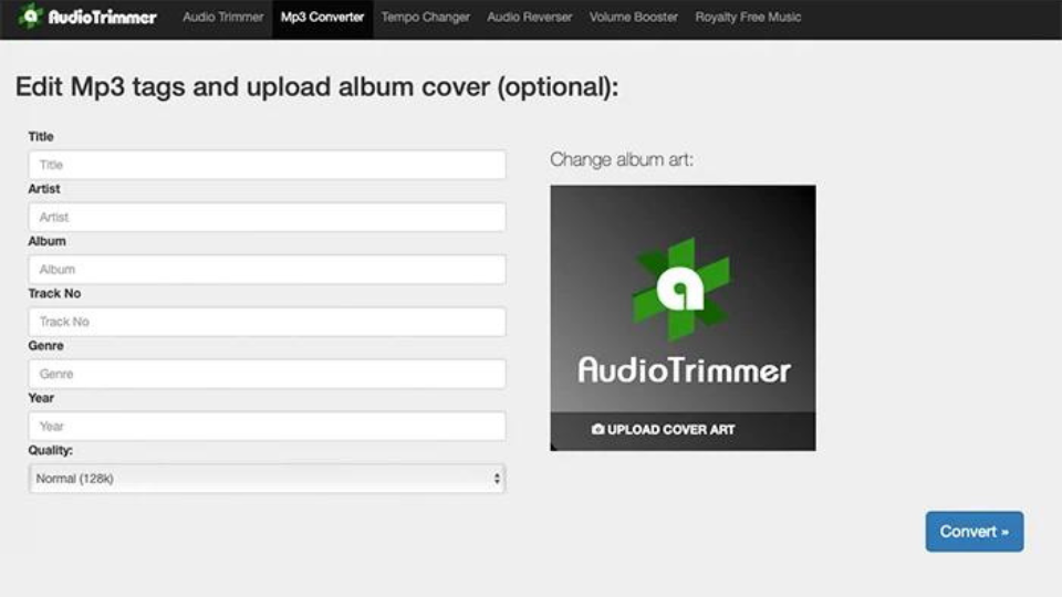 Trang web cắt âm thanh audiotrimmer.com