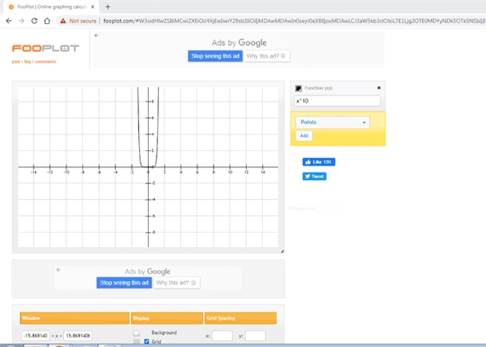 Trang web vẽ đồ thị fooplot.com