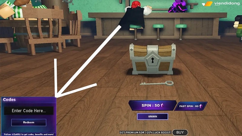 Hướng dẫn nhập code fruit battlegrounds bước 3