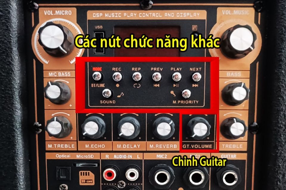 Chức năng bảng điều khiển âm thanh trên loa kéo 5