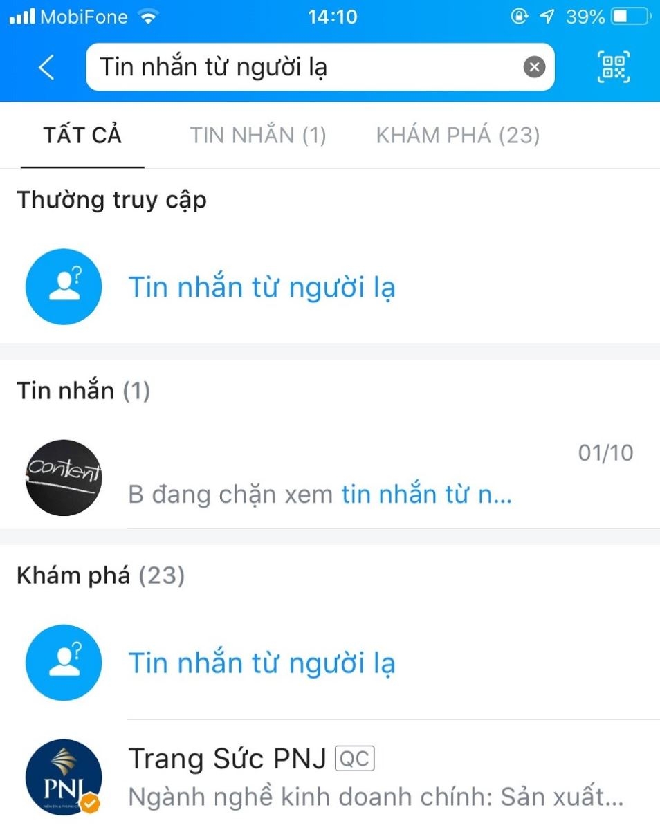 Xem tin nhắn người lạ trên Zalo bằng điện thoại