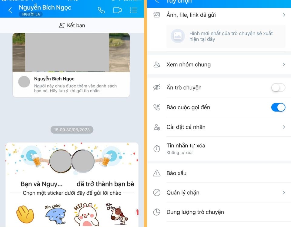 Xem tin nhắn của người lạ trên Zalo