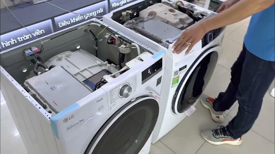 Linh kiện của máy giặt truyền động trực tiếp khá phức tạp và khó thay thế